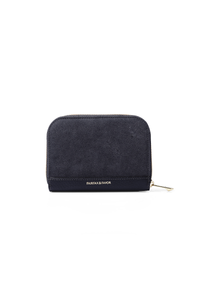 An image of the Fairfax & Favor Fairfax & Favor Mini Suede Salisbury Purse Navy