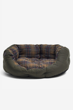 An image of the Barbour Quilted Dog Bed 30 inches in the colour Olive.