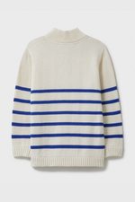 An image of the Crew Clothing Stripe 1/2 Zip Knit Jumper