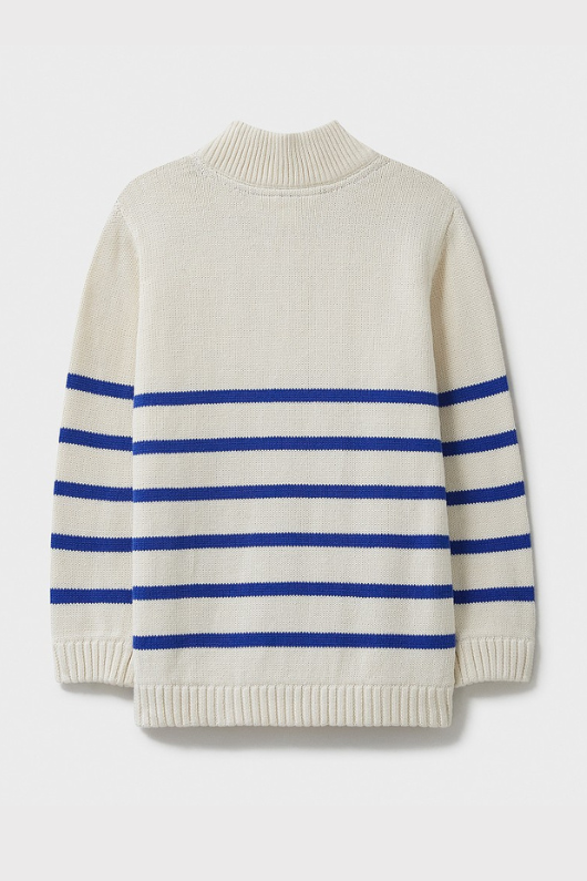 An image of the Crew Clothing Stripe 1/2 Zip Knit Jumper