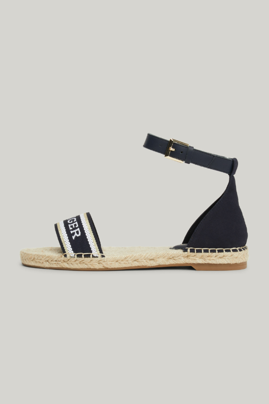 An image of the Tommy Hilfiger Hilfiger Monotype Webbing Strap Espadrille Sandals