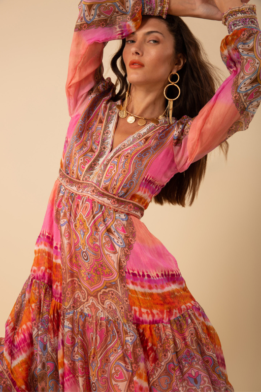 An image of the Hale Bob Allison Chiffon Maxi Dress