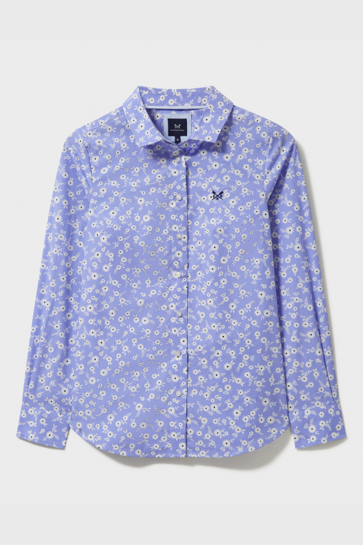 An image of the Crew Clothing Lulworth Shirt in the colour Blue Floral Print.