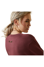 An image of a female model wearing the Ariat Peninsula Sweater in the colour Nocturne.