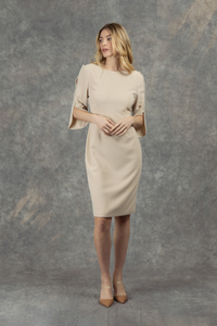 An image of the Fee G Beaded Sleeve Dress