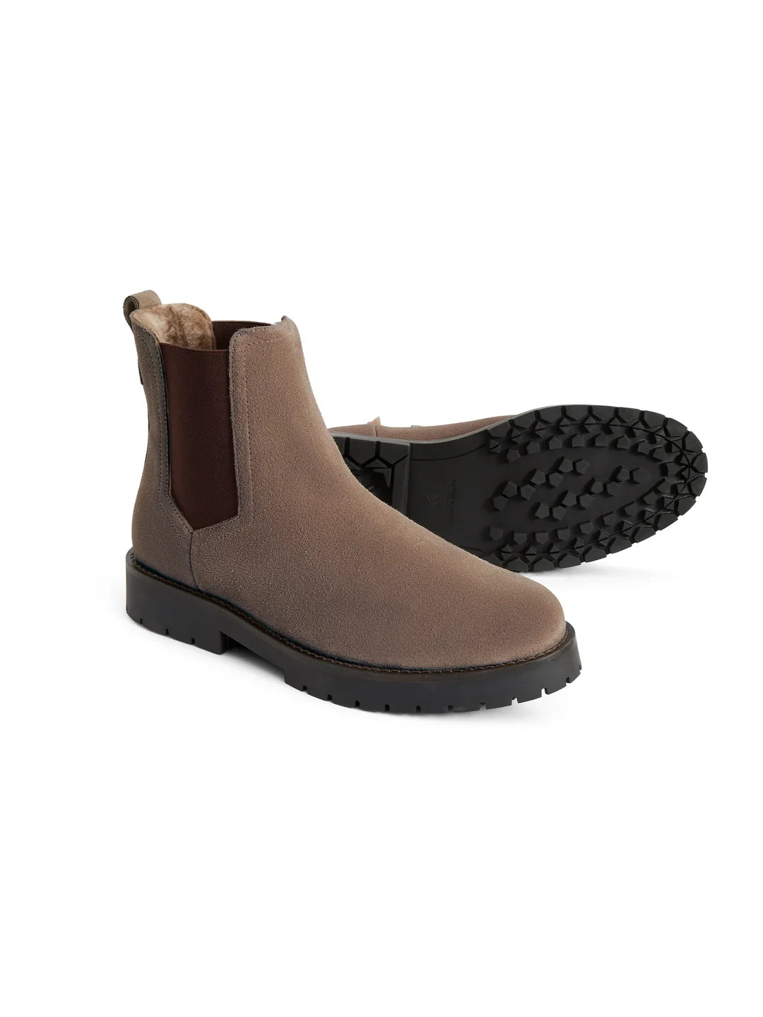 Fairfax & Favor Sheepskin Boudica Deep Taupe Suede
