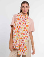 An image of the Fraas Strawberry Print Cotton Scarf