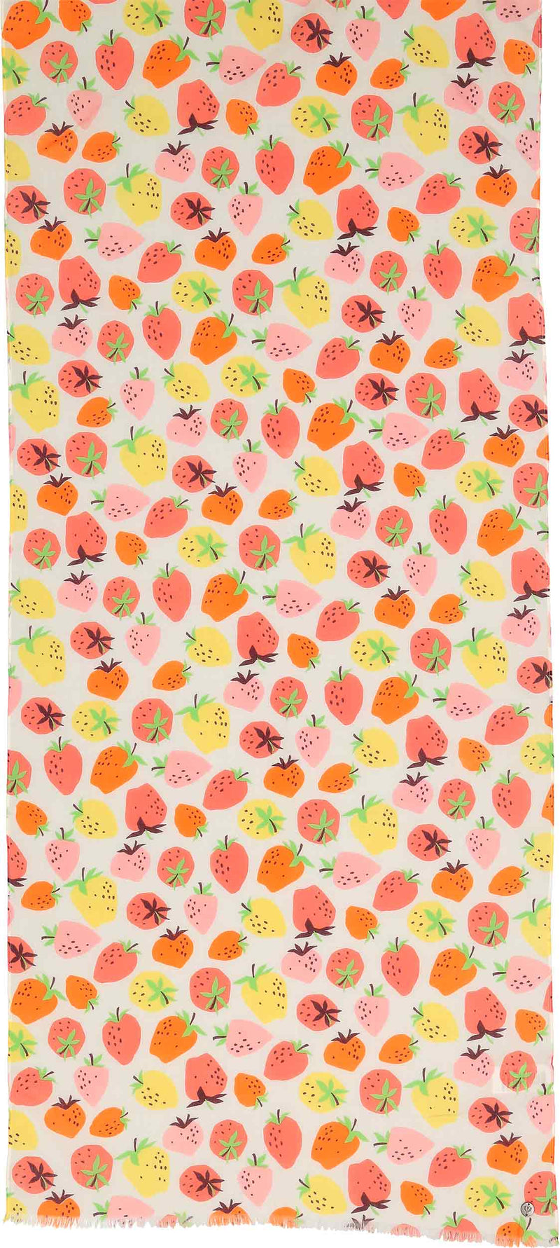 An image of the Fraas Strawberry Print Cotton Scarf