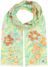 An image of the Fraas Leaf Floral Print Cotton Scarf
