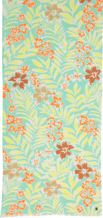 An image of the Fraas Leaf Floral Print Cotton Scarf