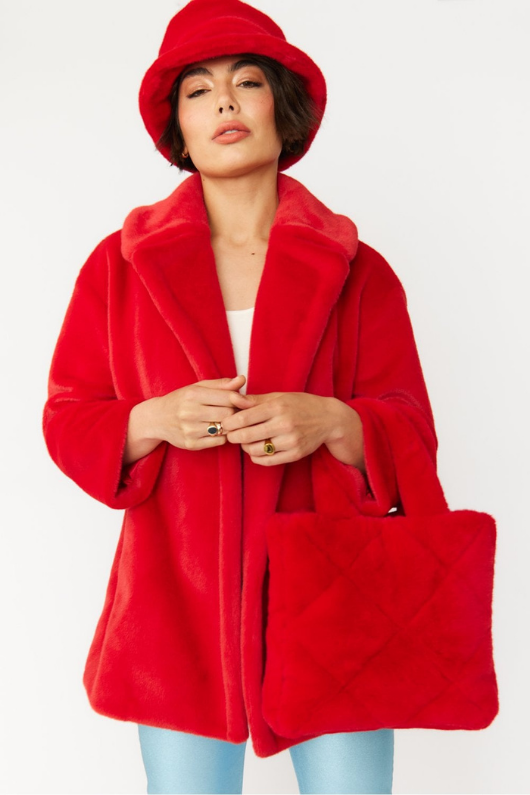 An image of the Jayley Faux Fur Duchess Coat