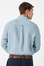 An image of the Crew Clothing Linen Check Shirt