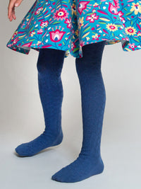 Cable Tights Navy