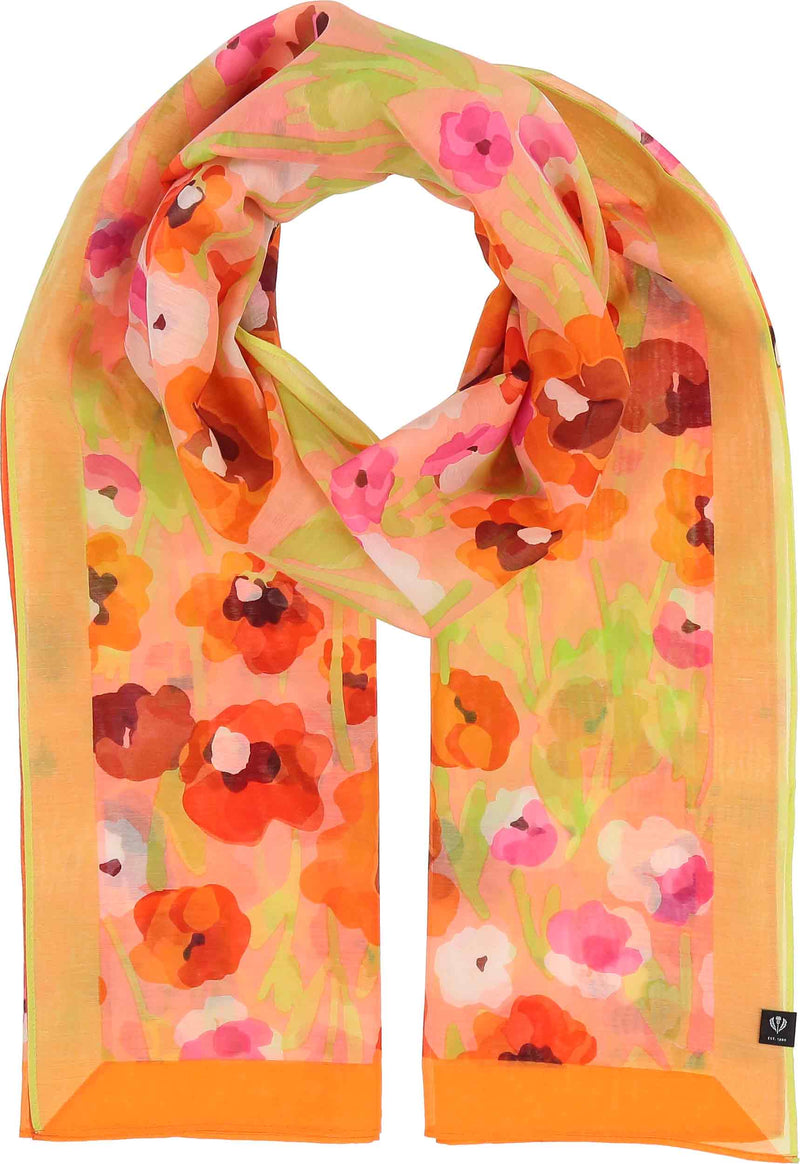 An image of the Fraas Floral Cotton Silk Scarf