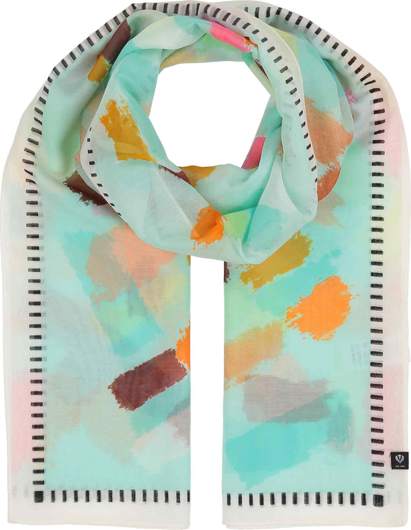 An image of the Fraas Abstract Print Cotton Silk Wrap