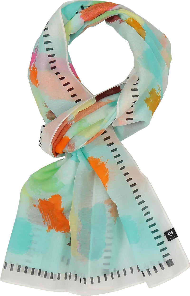 An image of the Fraas Abstract Print Cotton Silk Wrap