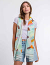 An image of the Fraas Abstract Print Cotton Silk Wrap