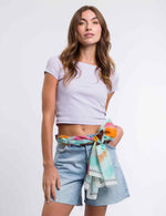 An image of the Fraas Abstract Print Cotton Silk Wrap