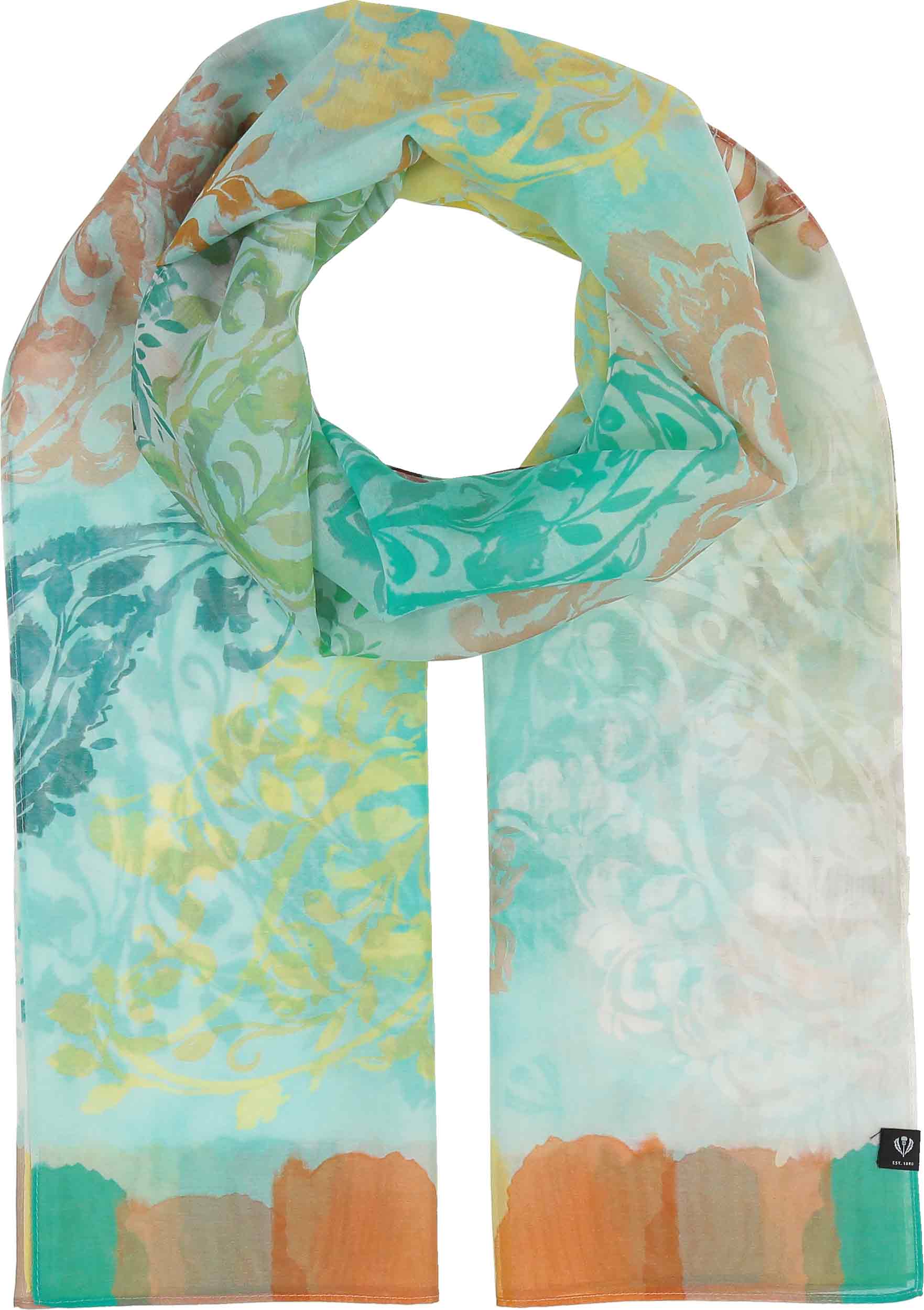 An image of the Fraas Tonal Floral Cotton Silk Wrap