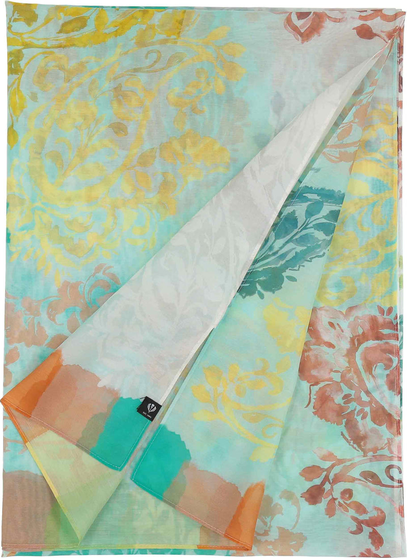 An image of the Fraas Tonal Floral Cotton Silk Wrap