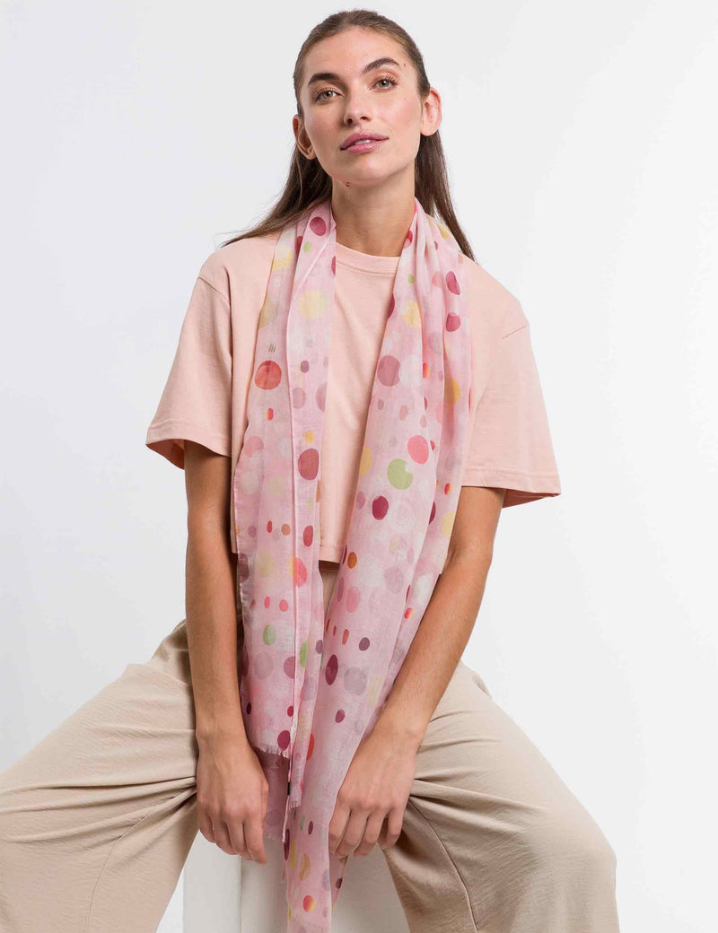 An image of the Fraas Abstarct Polka Dot Recycled Print Scarf