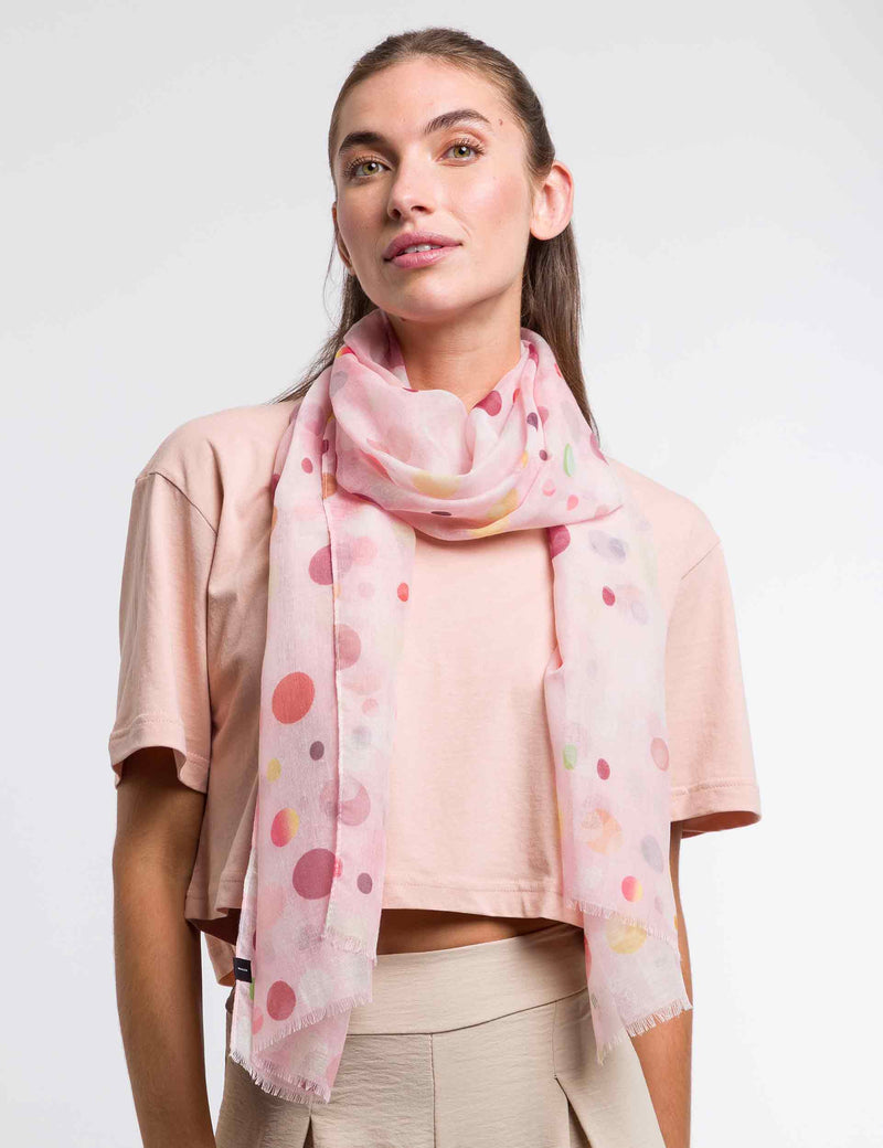 An image of the Fraas Abstarct Polka Dot Recycled Print Scarf
