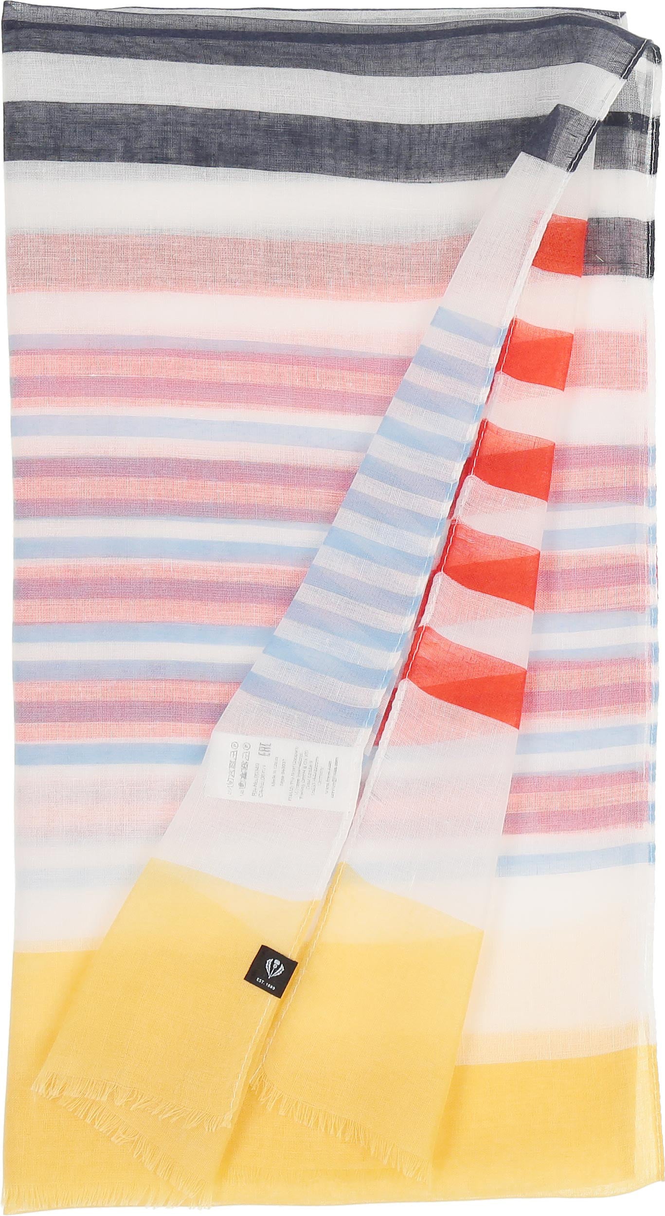 An image of the Fraas Horizontal Stripe Recycled Print Scarf