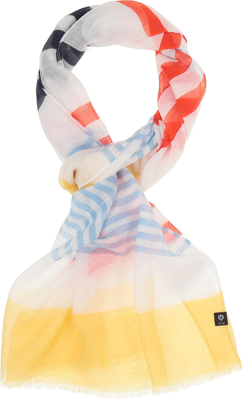 An image of the Fraas Horizontal Stripe Recycled Print Scarf