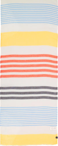An image of the Fraas Horizontal Stripe Recycled Print Scarf