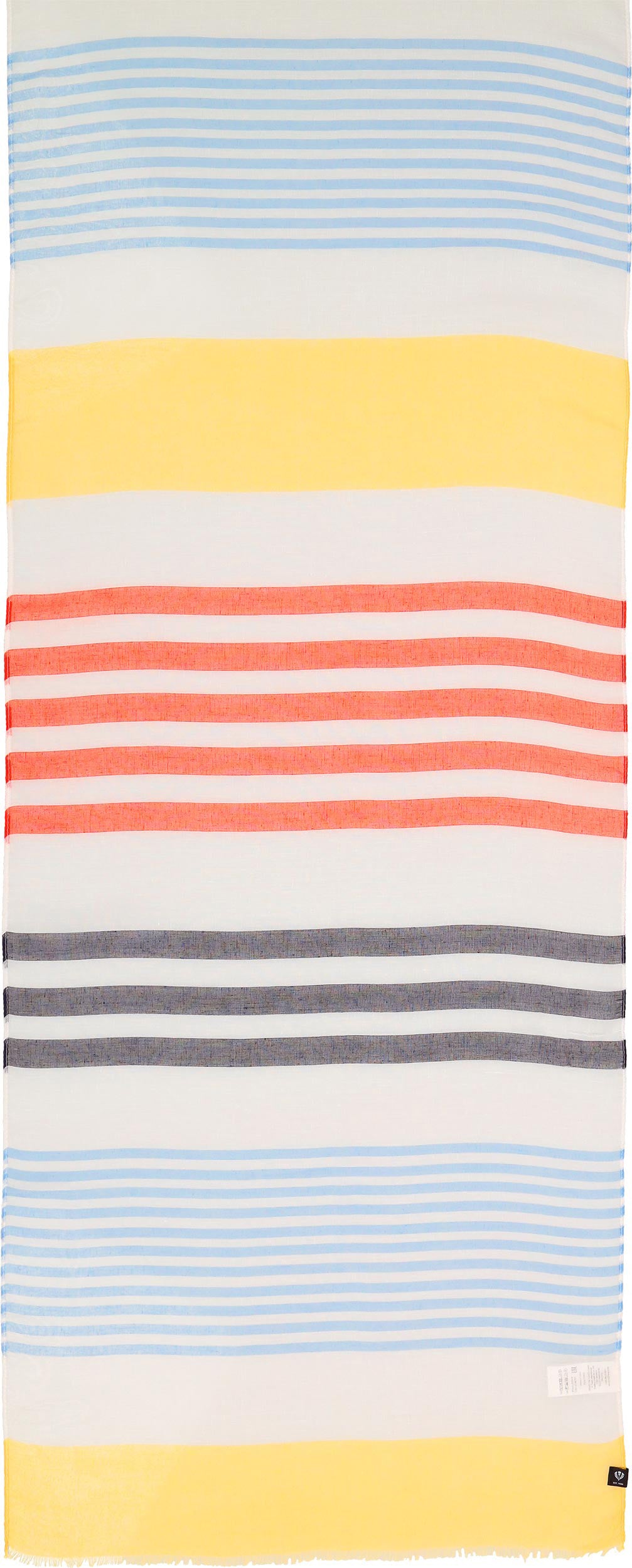 An image of the Fraas Horizontal Stripe Recycled Print Scarf
