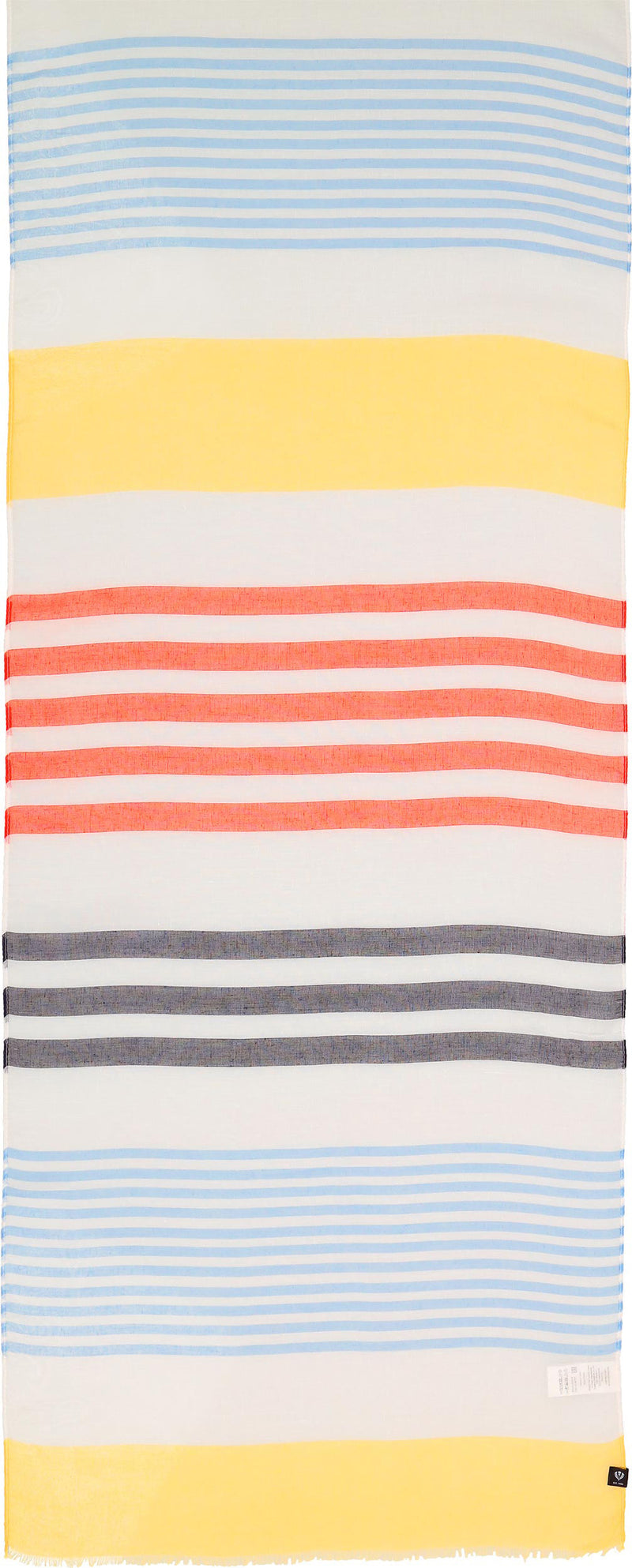 An image of the Fraas Horizontal Stripe Recycled Print Scarf