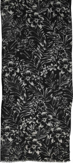 An image of the Fraas Monochrome Floral Recycled Print Scarf