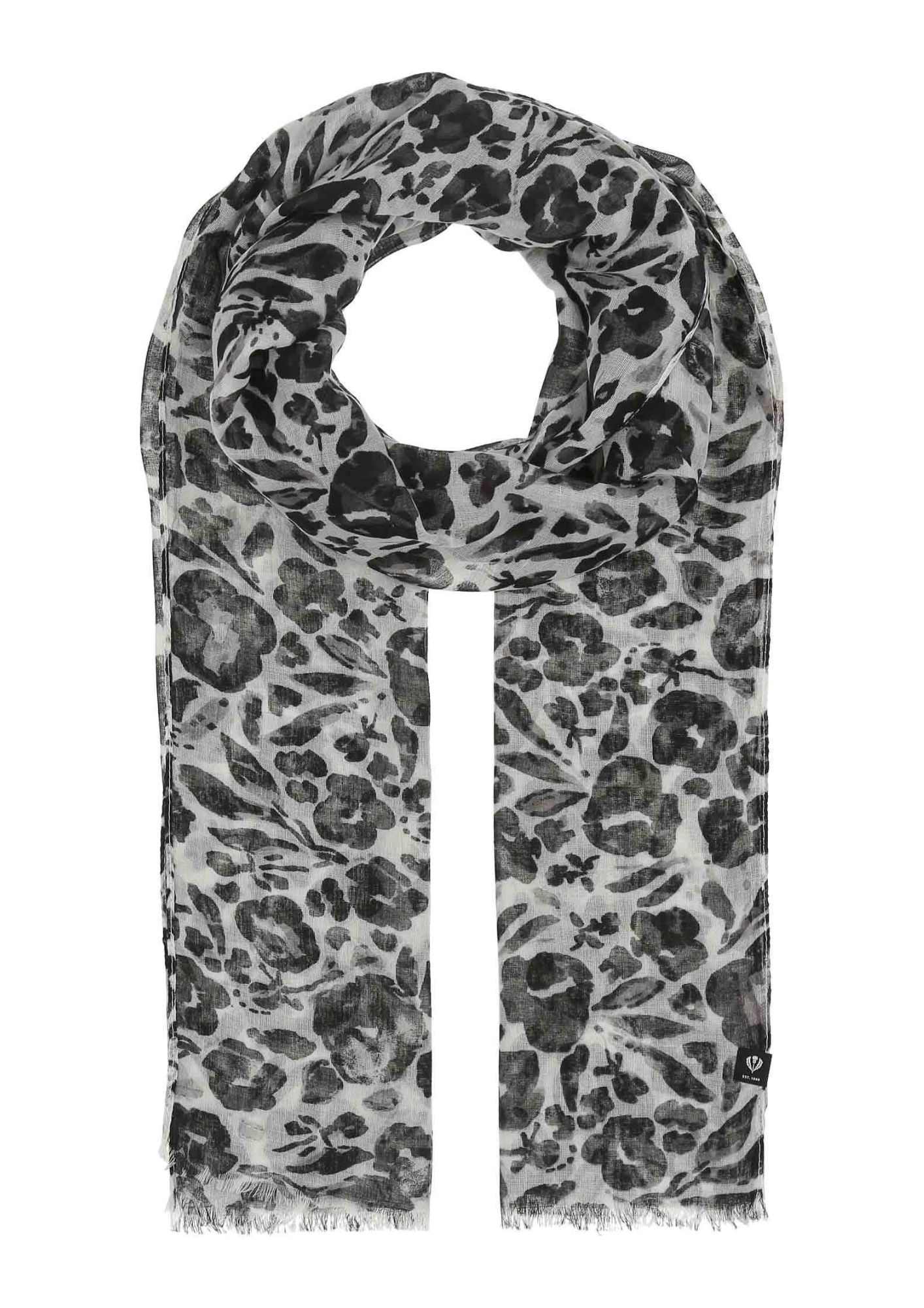 An image of the Fraas B&W Lightweight Print Scarf