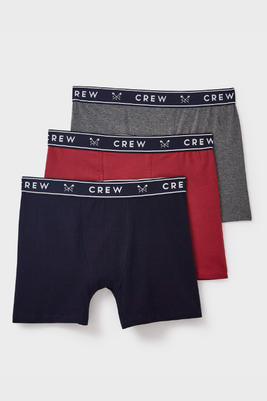 An image of the Crew Clothing 3 Pack Jersey Boxers