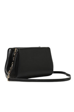 An image of the Michael Kors Leather Verona Crossbody Bag in the colour Black.