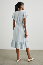 Rails Kiki Dress. A midi dress with short sleeves, a V-neck, a drawstring waist and stylish ruffles at the hem