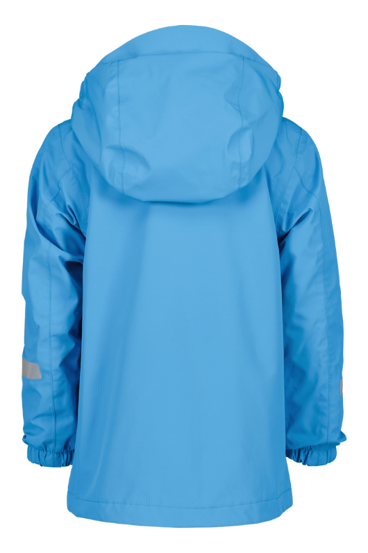 Didriksons Norma Jacket. A windproof kids jacket with a breathable design, a detachable hood, pockets, reflective details on the sleeves and a chin guard