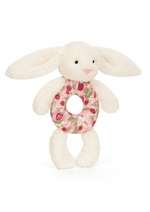 An image of the Jellycat Jellycat Blossom Cream Bunny 'Berry' Ring Rattle