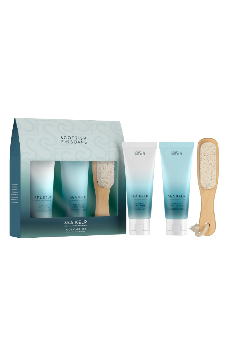 An image of the Scottish Fine Soaps Sea Kelp Foot Care Set (2x75ml Tubes, 1xWooden Handled Pumice)
