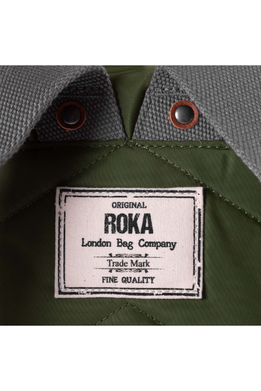 An image of the Roka London Canfield B Rucksack in the colour Avocado