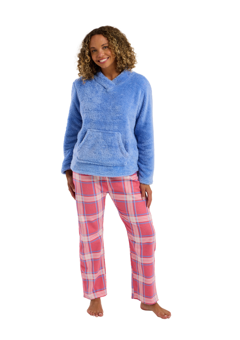 An image of the Marsylka Fleece Top Check Wincey Pant Pyjamas
