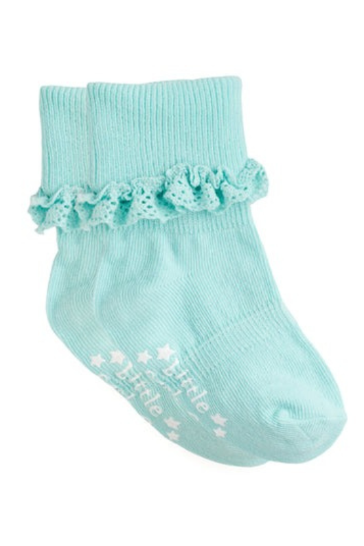 An image of the The Little Sock Co Paradiso Frilly Non-Slip Stay On Socks (6-12m)
