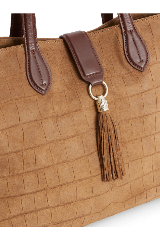 An image of the Fairfax & Favor Fairfax & Favor Langham Suede Tote Bag