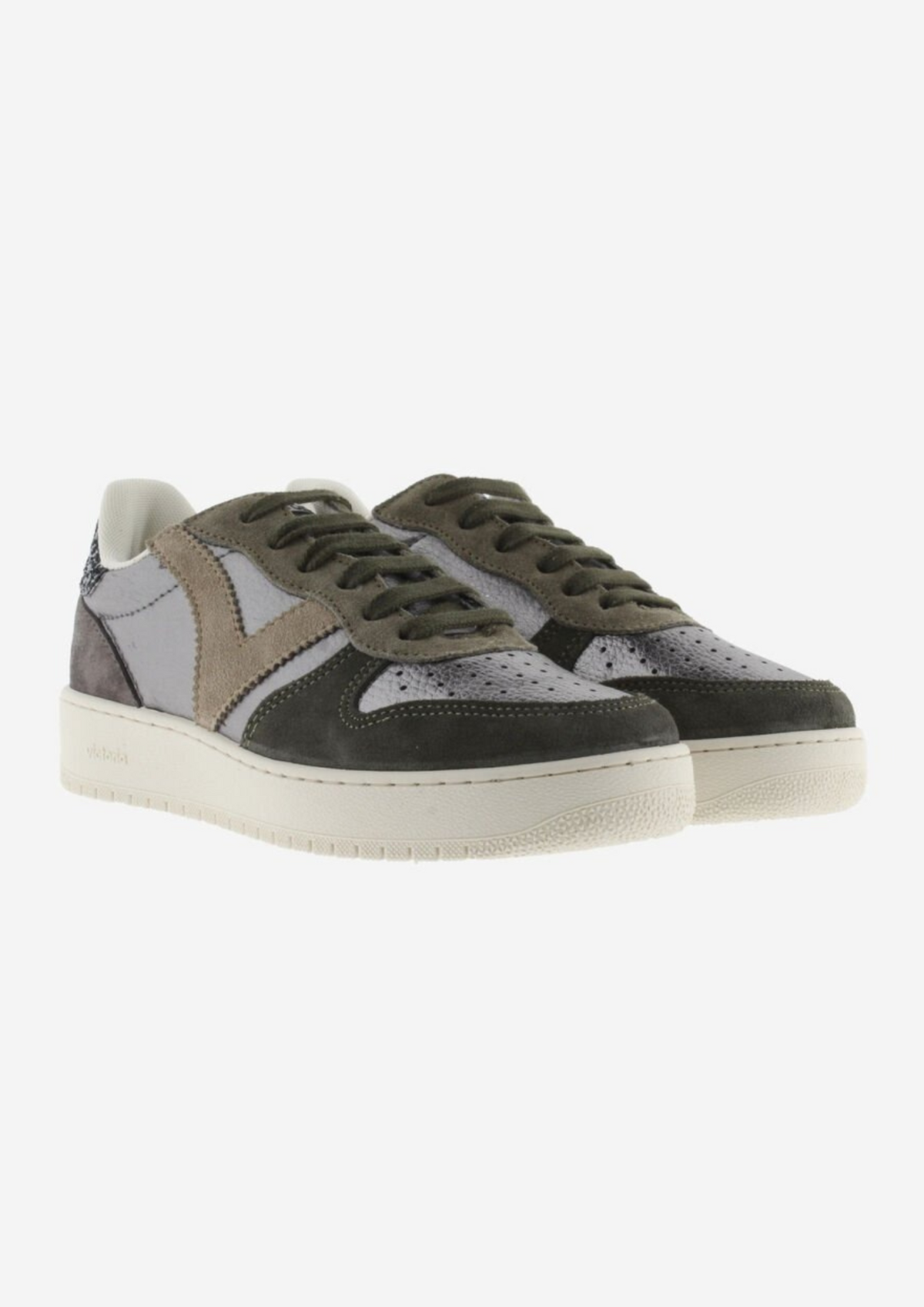 An image of the Victoria Madrid Metallic & Suede Trainer