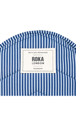An image of the Roka London Paddington B Hickory Stripe Recycled Canvas Crossbody Bag.