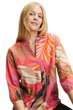 An image of the Betty Barclay Leaf Print Tunic-Style Blouse