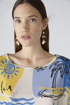 An image of the Oui Multi Print Short Sleeve Blouse