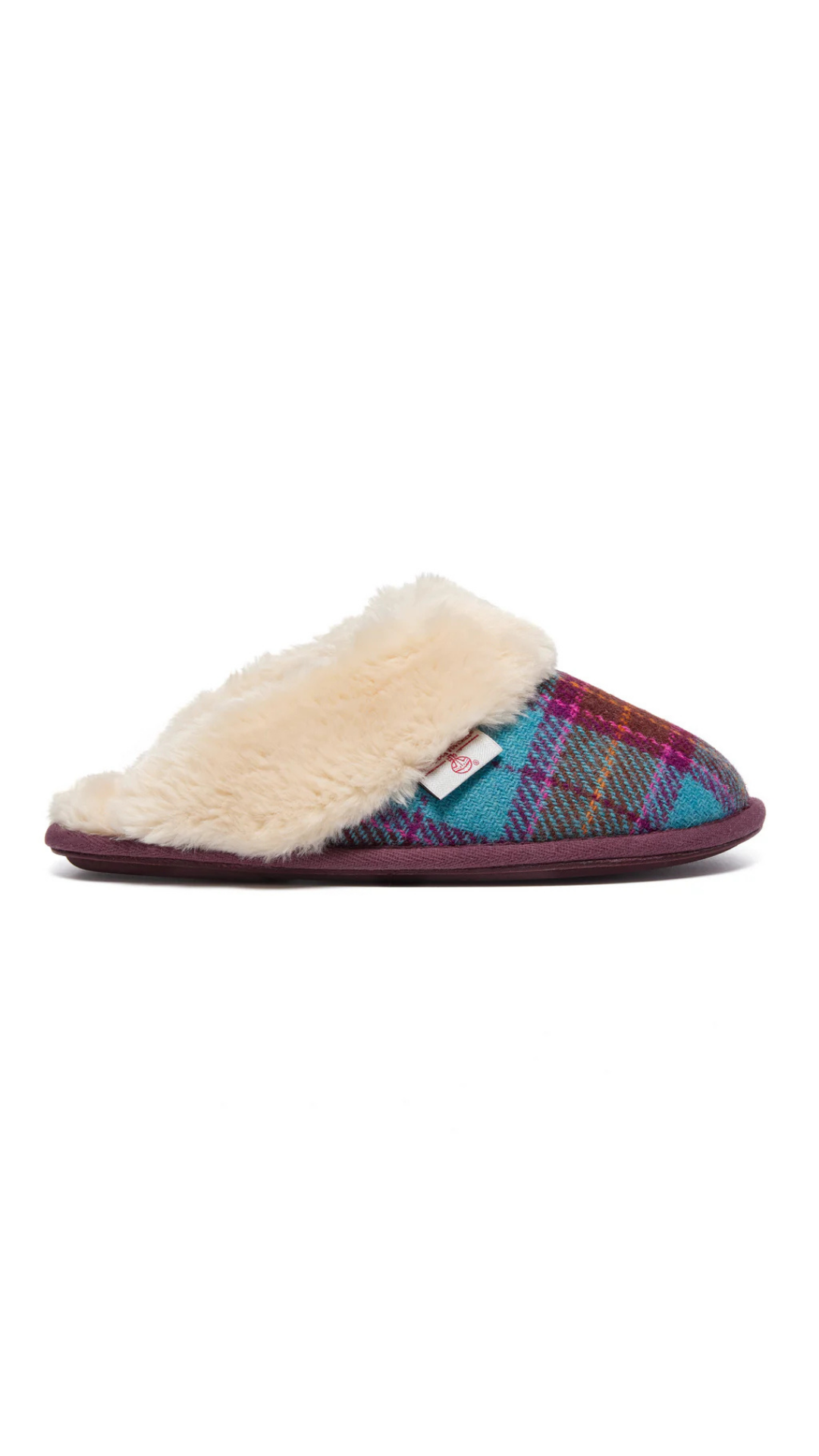 Pippa Faux Fur Lined Harris Tweed Mule