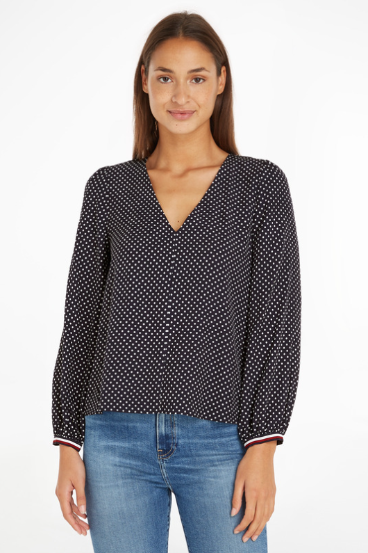 Polka Dot V Blouse