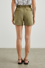 Rails Monte Shorts. Lightweight, airy shorts with a high-rise, elasticated waist, button-fly and a paperbag waistline.